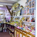 Shelfs of toys in the museum shop